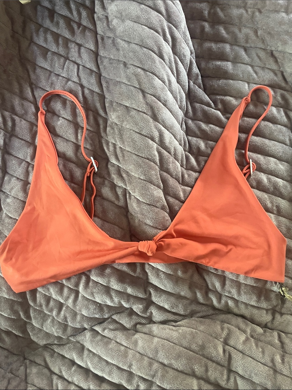 New Toast Swim Signature Knot Bikini Top In Rust NWT Size Large